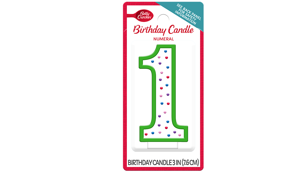 Betty Crocker™ #1 Birthday Candle - Front