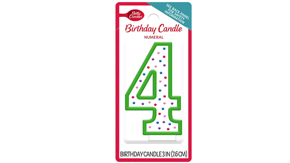 Betty Crocker™ #4 Birthday Candle - Front