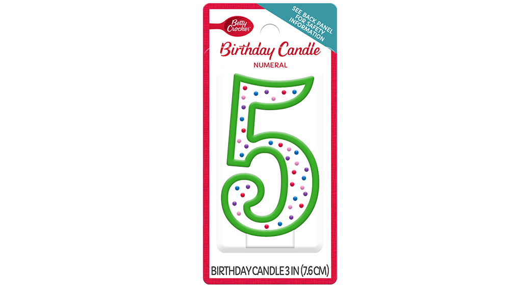 Betty Crocker™ #5 Birthday Candle - Front