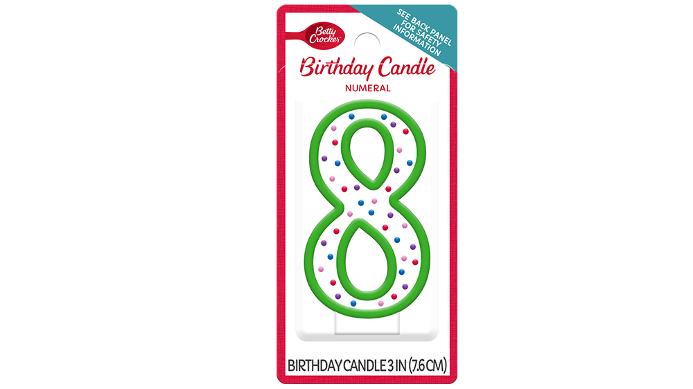 Betty Crocker™ #8 Birthday Candle - Front