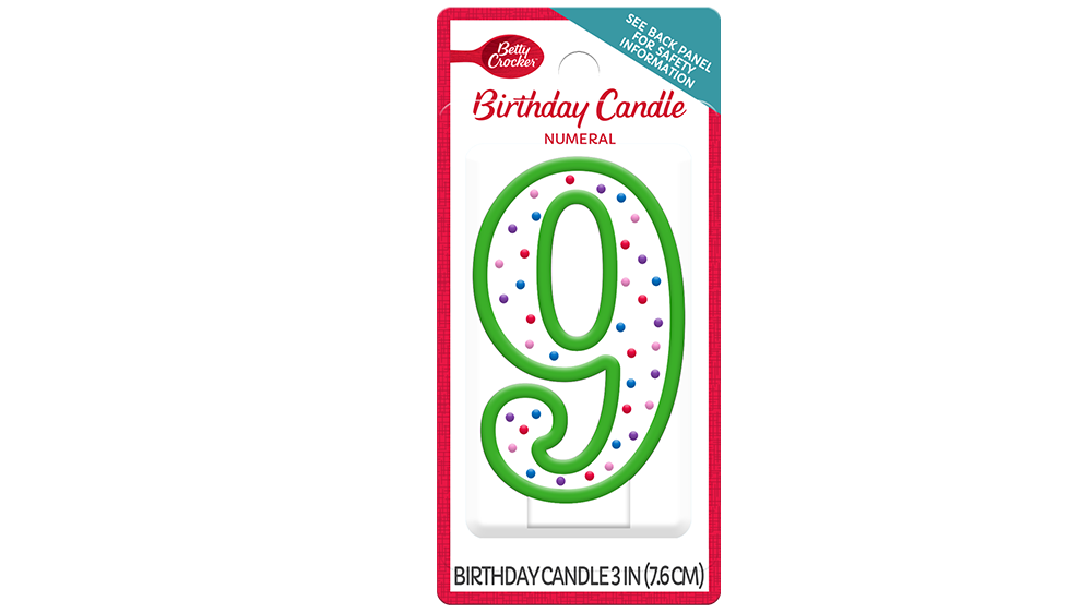 Betty Crocker™ #9 Birthday Candle - Front