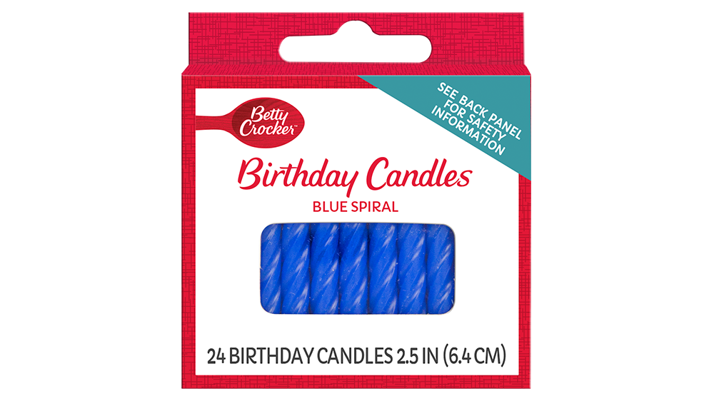 Betty Crocker™ Medium Spiral Candle - Blue - Front