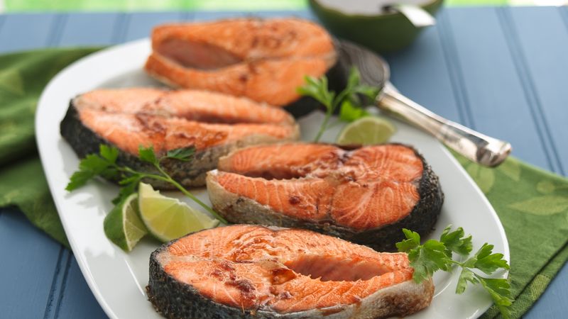 Braised Salmon with Soy Ginger Sauce