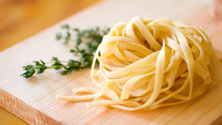 pasta on cutting board