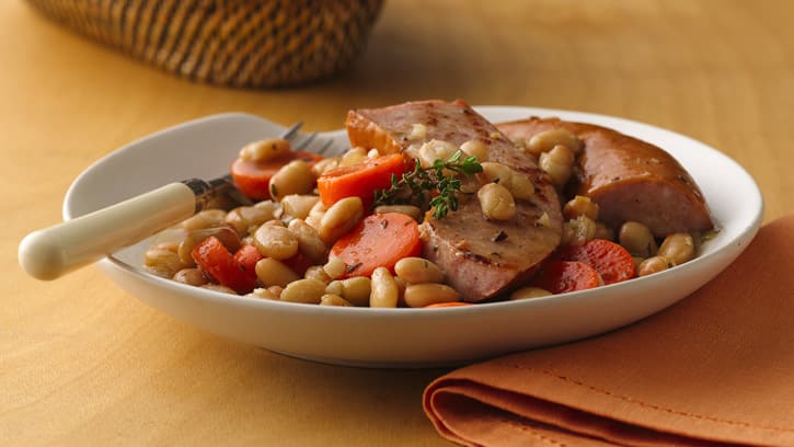 Braised Sausage and Beans