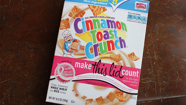 box of cinnamon toast crunch cereal