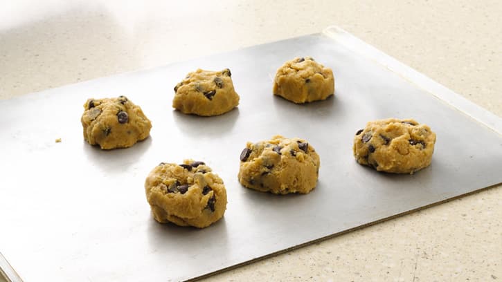 cookie dough on baking sheet