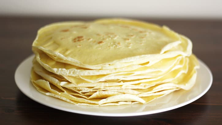 crepes stacked on a plate