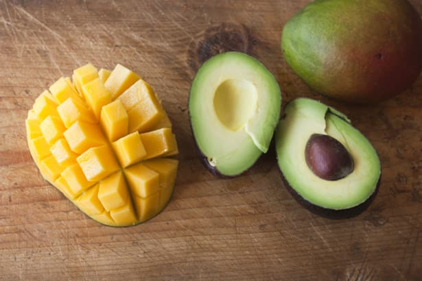 chopped mango and avocado