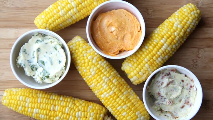 Slow Cooker Corn on the Cob with Flavored Butters