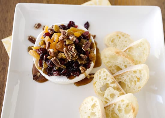 Brie with Dried Fruit and Pecans