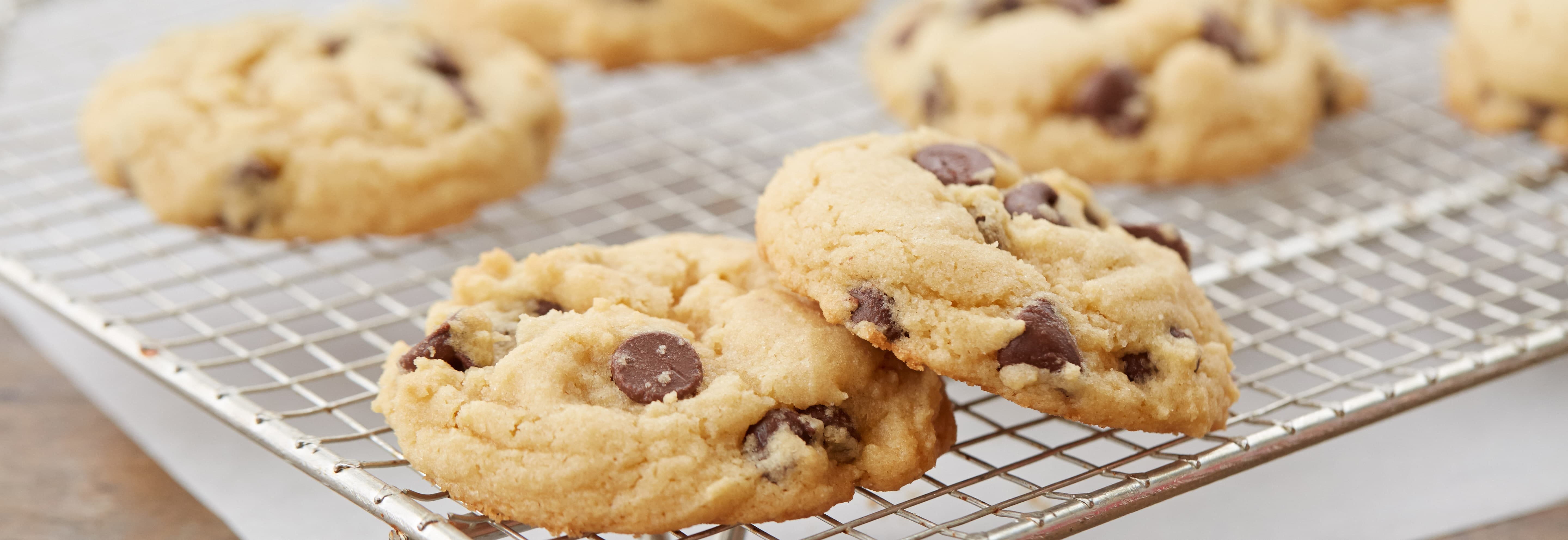 Side view image of Gluten Free Bisquick Chocolate Chip Cookies.