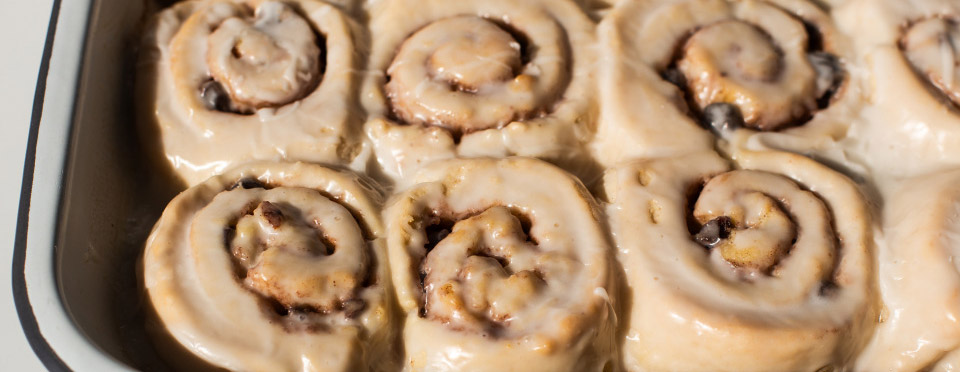 Top down image of Cinnamon Rolls.