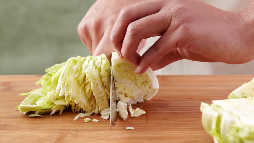 Thinly sliced cabbage