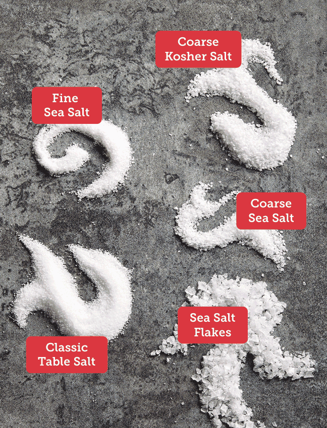 variety of salts
