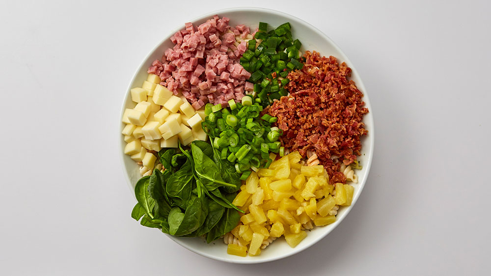 ingredients for Hawaiian pasta salad
