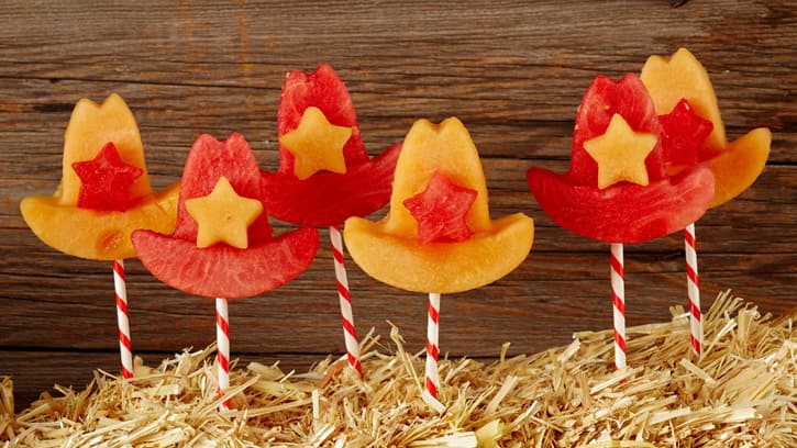 Cowboy Birthday Party fruit lollipops