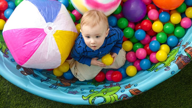 baby in ball pit 