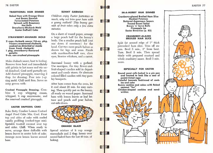 menu from vintage betty crocker cookbook