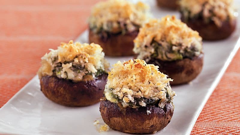 Cheese and Spinach-Stuffed Mushrooms