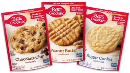 Betty Crocker Chocolate Chip Cookie Mix; Betty Crocker Peanut Butter Cookie Mix; Betty Crocker Sugar Cookie Mix