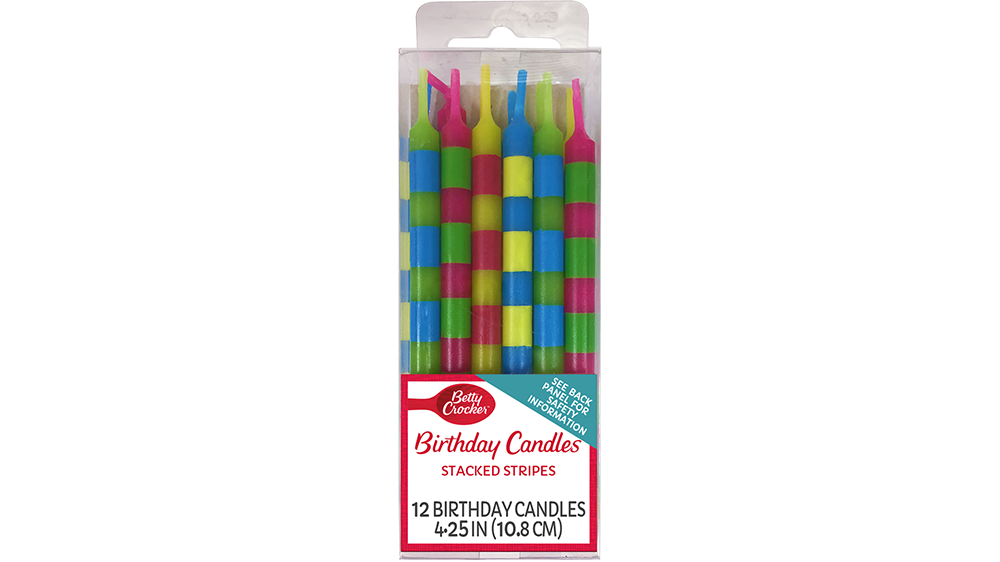 Betty Crocker™ Stacked Stripes Birthday Candles - Front