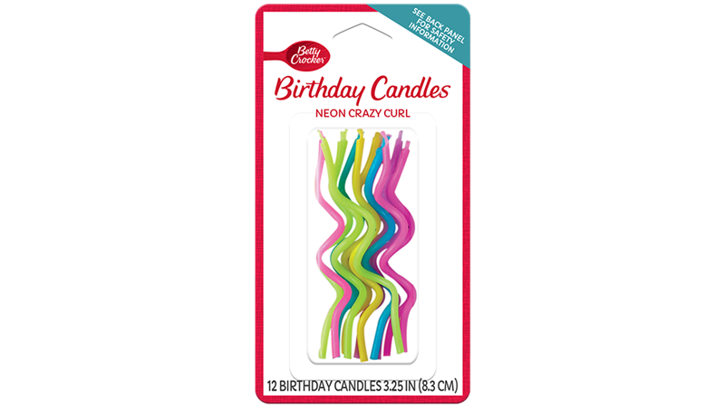 Betty Crocker™ Neon Crazy Curl Birthday Candles - Front