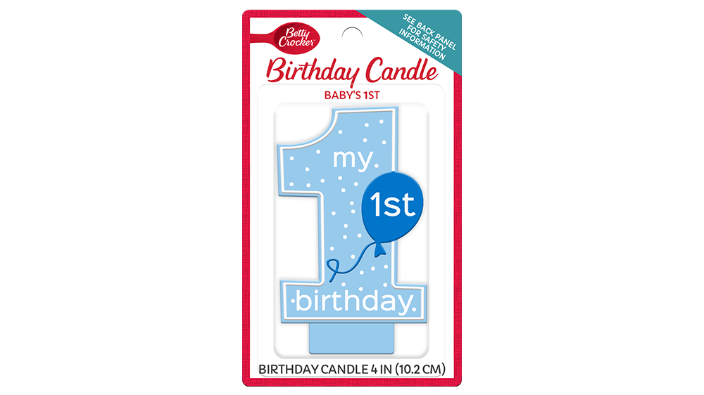Betty Crocker™ Baby's 1st Birthday Candle - Boy - Front