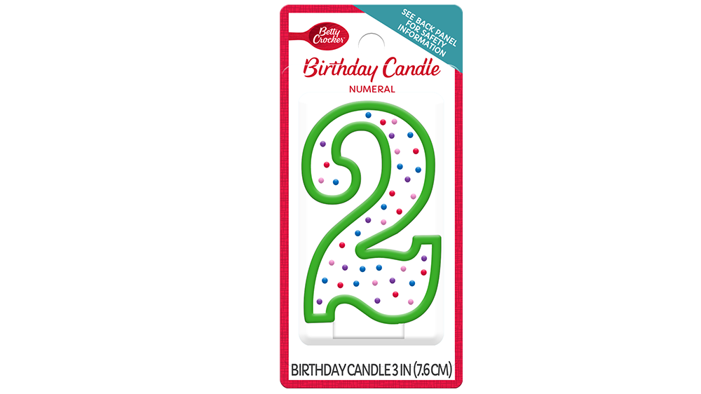 Betty Crocker™ #2 Birthday Candle - Front