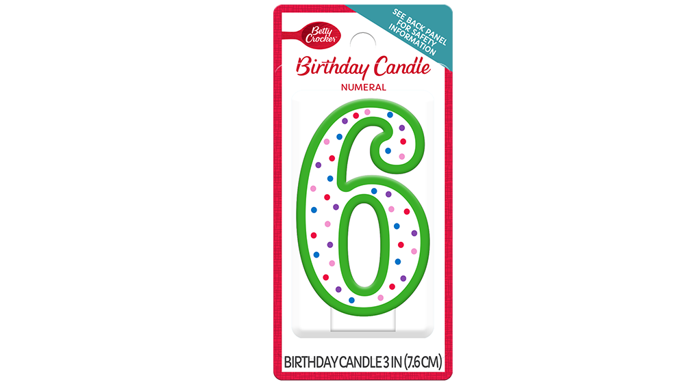 Betty Crocker™ #6 Birthday Candle - Front