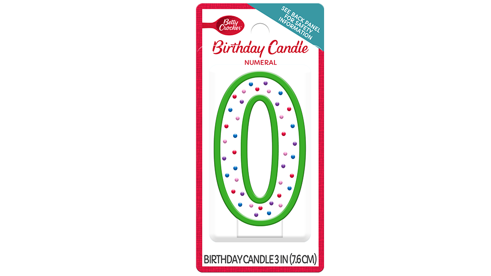 Betty Crocker™ #0 Birthday Candle - Front
