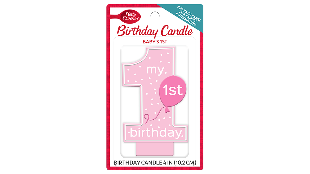 Betty Crocker™ Baby's 1st Birthday Candle - Girl - Front