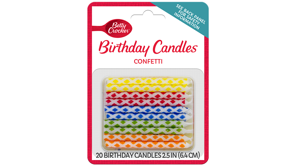 Betty Crocker™ Confetti Birthday Candles - Front