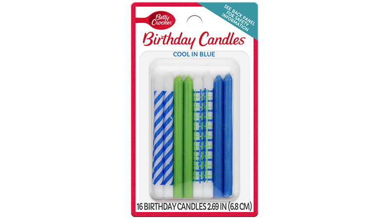 Betty Crocker™ Cool in Blue Birthday Candles - Front