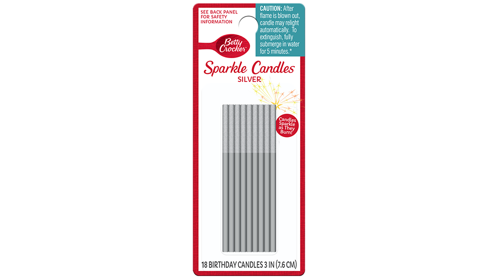 Betty Crocker™ Sparkler Candle Silver - Front