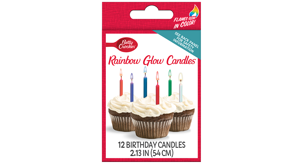 Betty Crocker™ Rainbow Glow Birthday Candles - Front