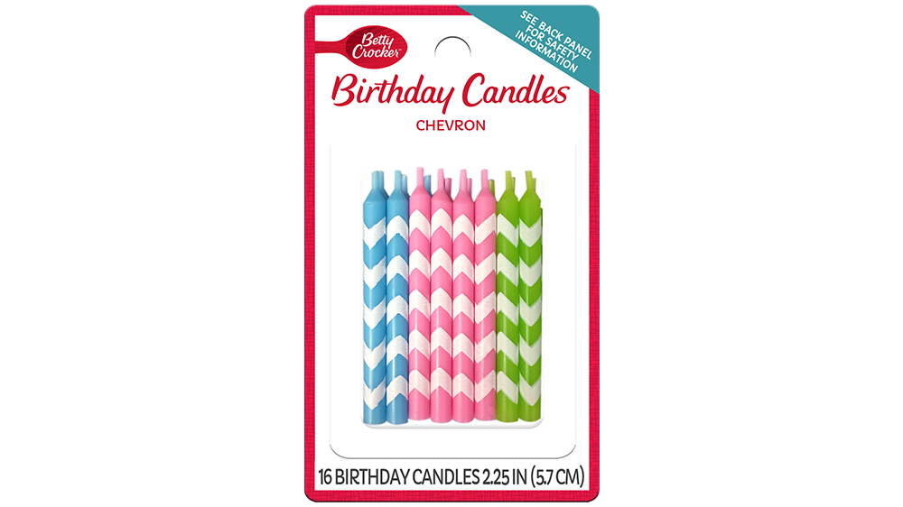Betty Crocker™ Chevron Celebration Birthday Candles - Front