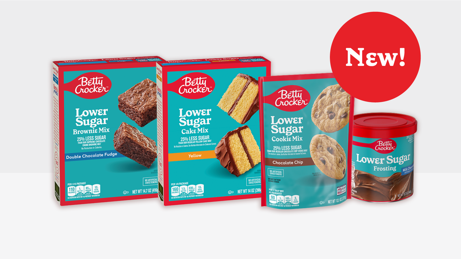 NEW Betty Crocker™ Lower Sugar Baking Mixes and Frosting