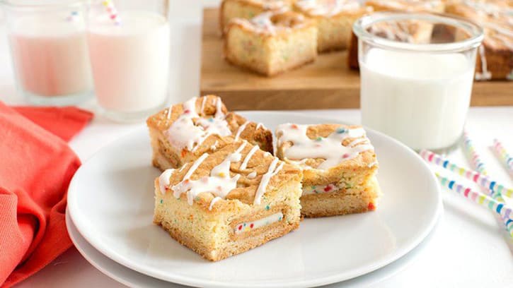Outrageous Stacked Rainbow Chip Blondies