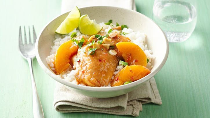Make-Ahead Slow Cooker Asian Peach Chicken Thighs