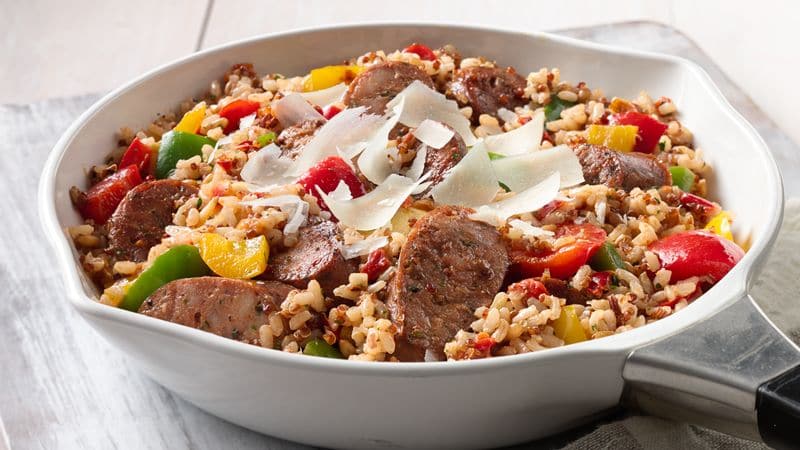 Sausage, Pepper and Grain Skillet