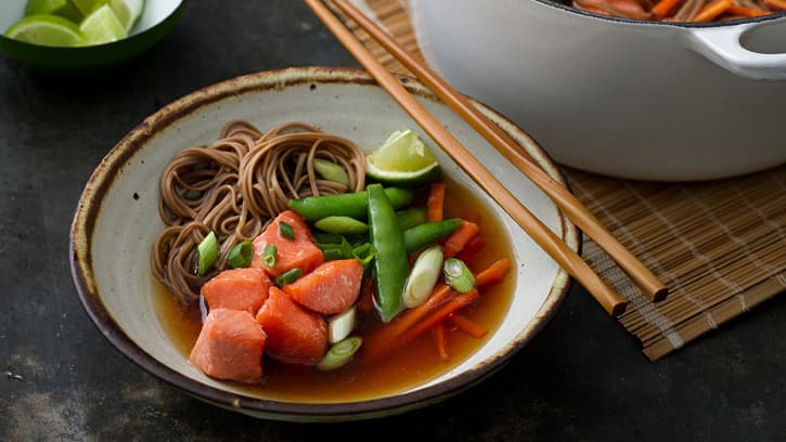 One-Pot Soba with Salmon