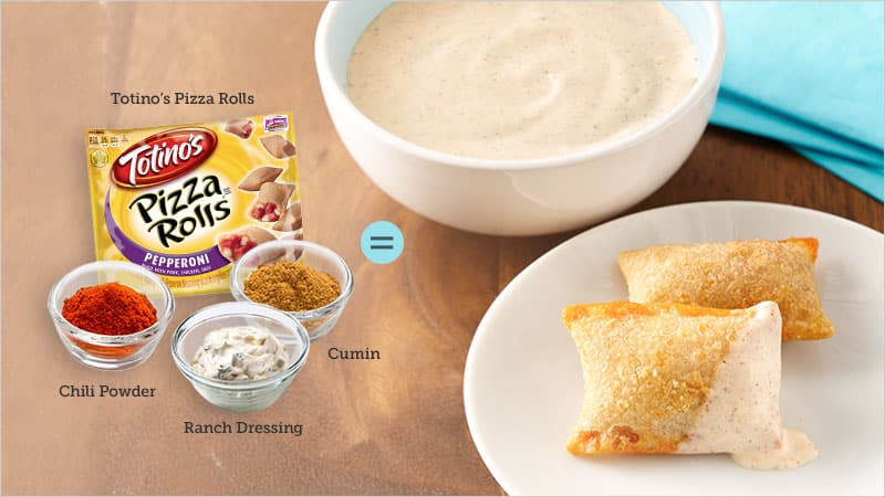 snack math: jazzy ranch dip and pizza rolls