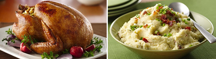 roast turkey and creamy mashed potatoes