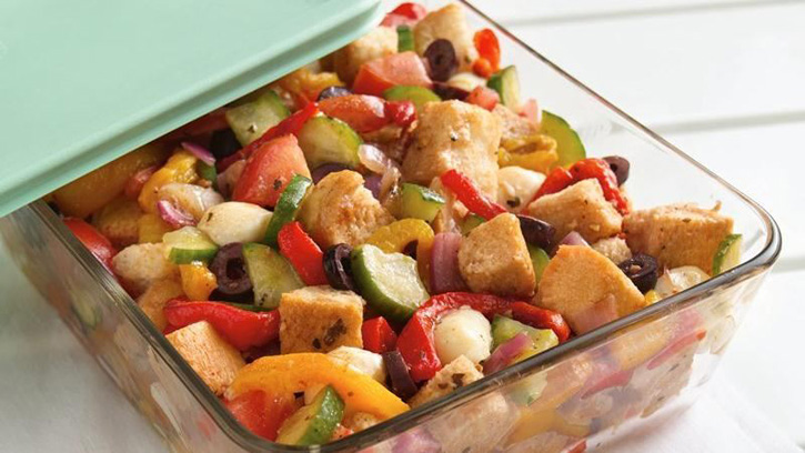 grilled bell pepper panzanella