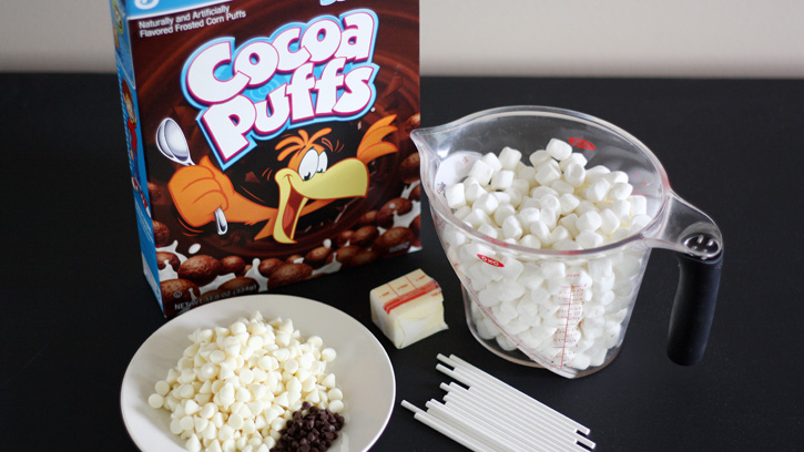 ingredients for Cocoa Puffs Ghost Pops