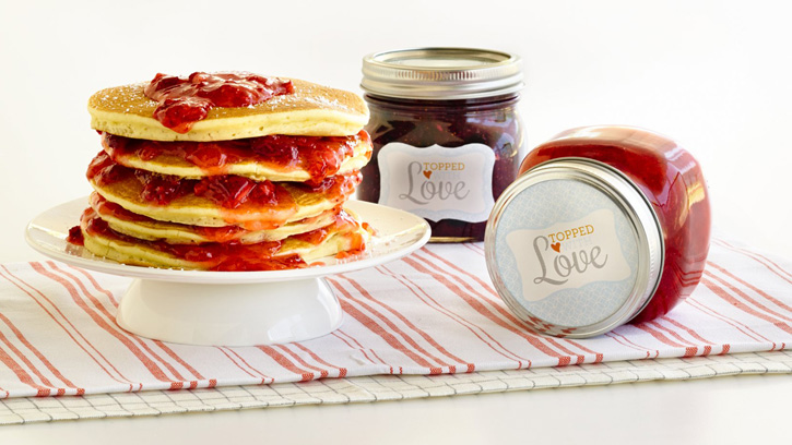 jam jars with custom labels