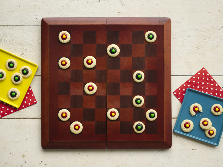 checker game played with cookies