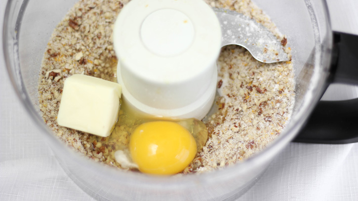 egg, butter and mix in food processor