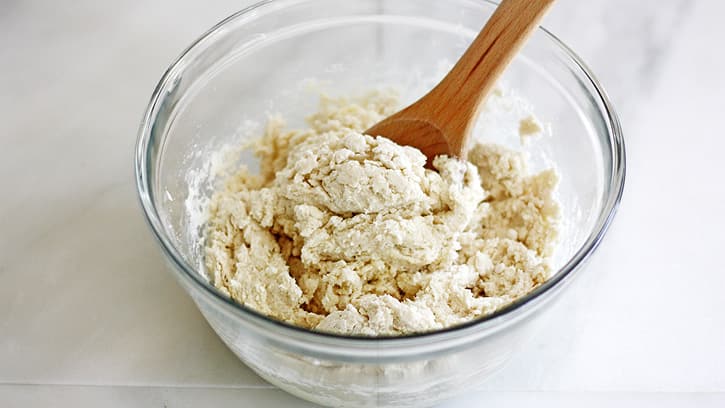 mixing ingredients for biscuits